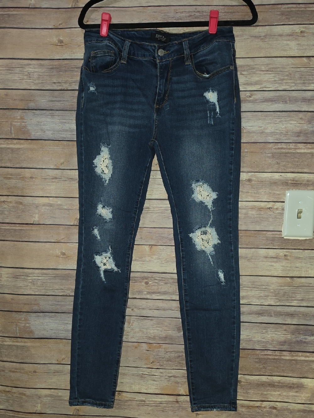 Judy Blue Dark Wash Distressed Skinny Jeans